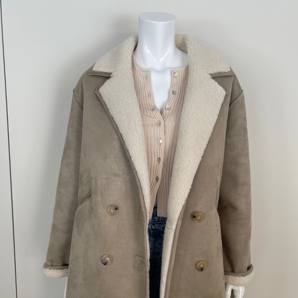 MANGO Oversized Double-face Coat in Stone - Picture 3 of 10